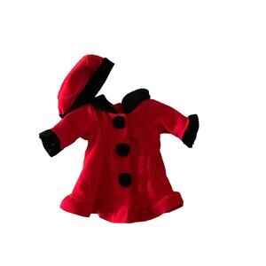 Starting Out Size 3M, Red Coat, Matching Hat, Velvet , Rosettes ￼Preowned